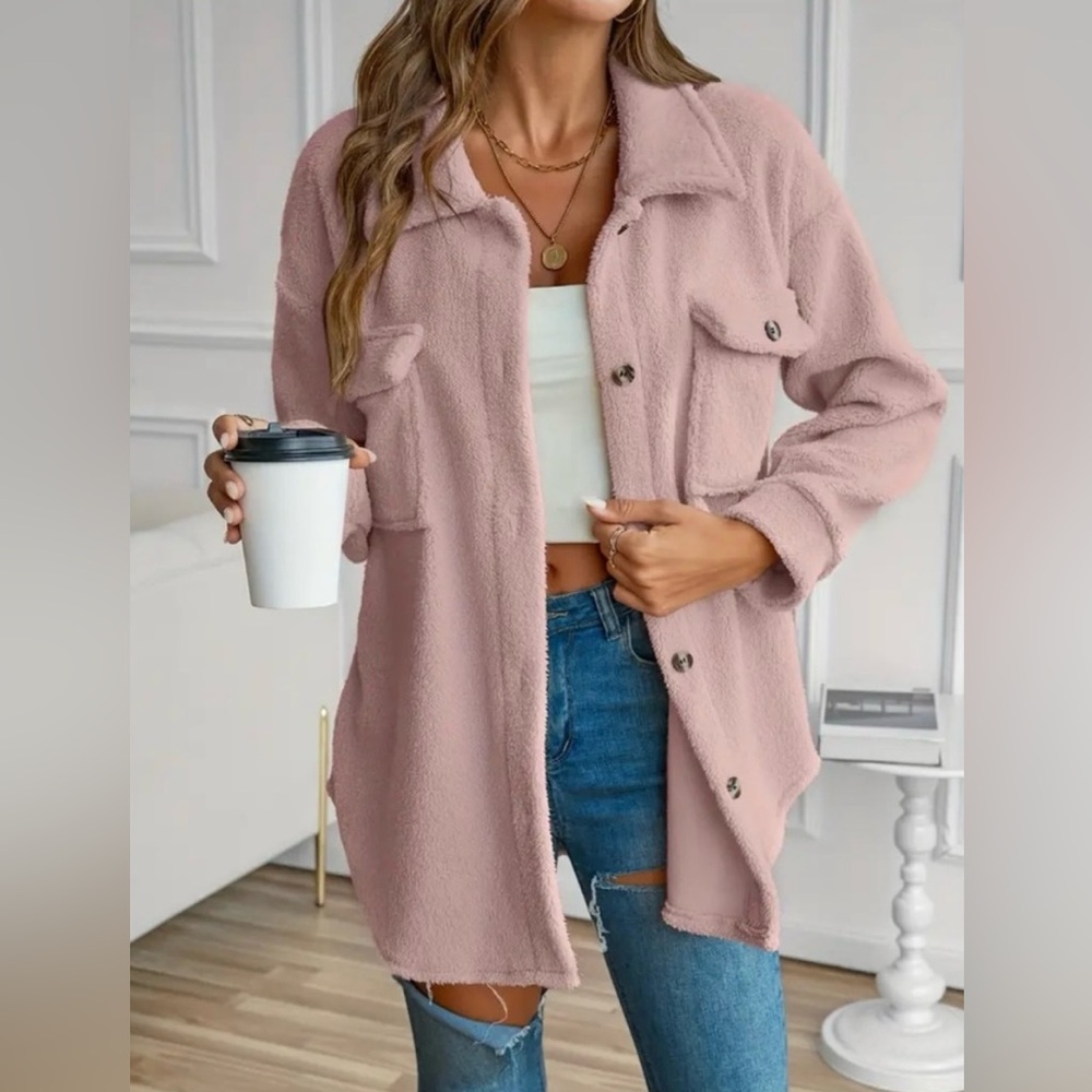 BNWT! TEDDY BLUSH 🐻💖 LONG SLEEVE, BUTTON DOWN SHIRT, SZ - M - Picture 5 of 5